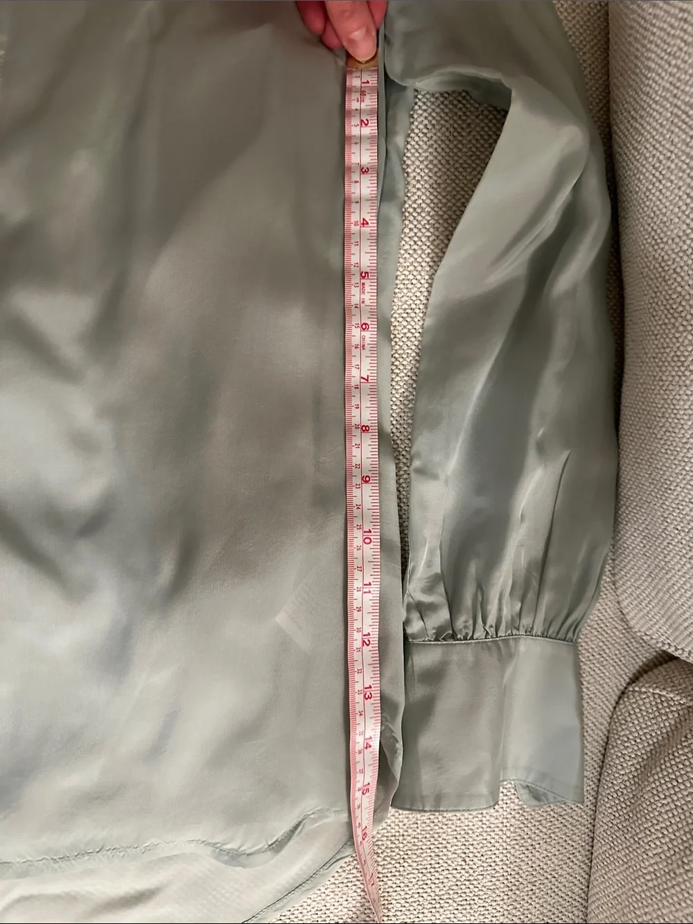 J. Crew Women's Sage Green Satin-Look Button Down Shirt